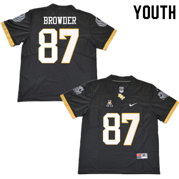 Youth #87 Charlie Browder UCF Knights College Football Jerseys Sale-Black